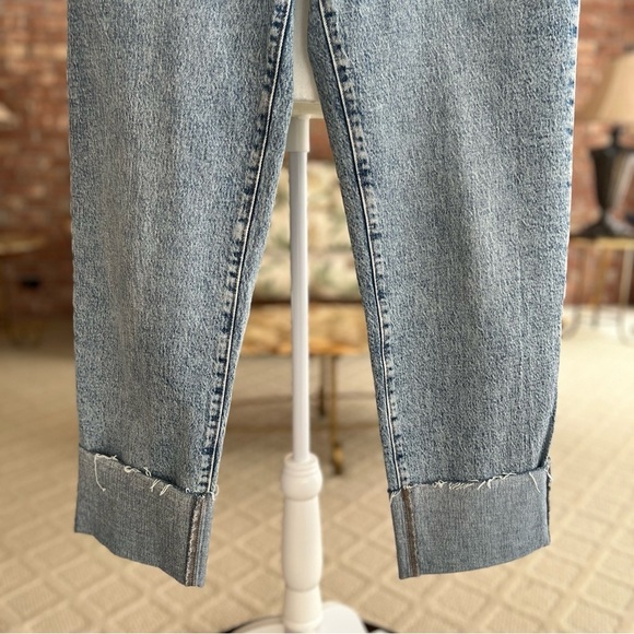 NWT Banana Republic Factory Jeans Cropped Blue Relaxed 29/8 Cuffed Stonewash - Picture 8 of 17